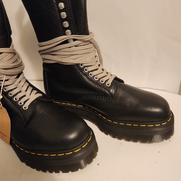 Rick Owens x Dr Martens Quad Sole leather boots size 10.5 BNWOB - Picture 8 of 15